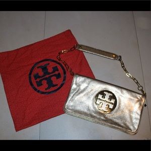 Tory Burch-Metallic Gold Clutch